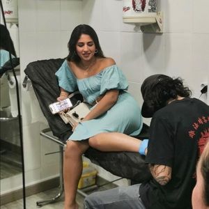 Shein Balloon sleeved blue dress